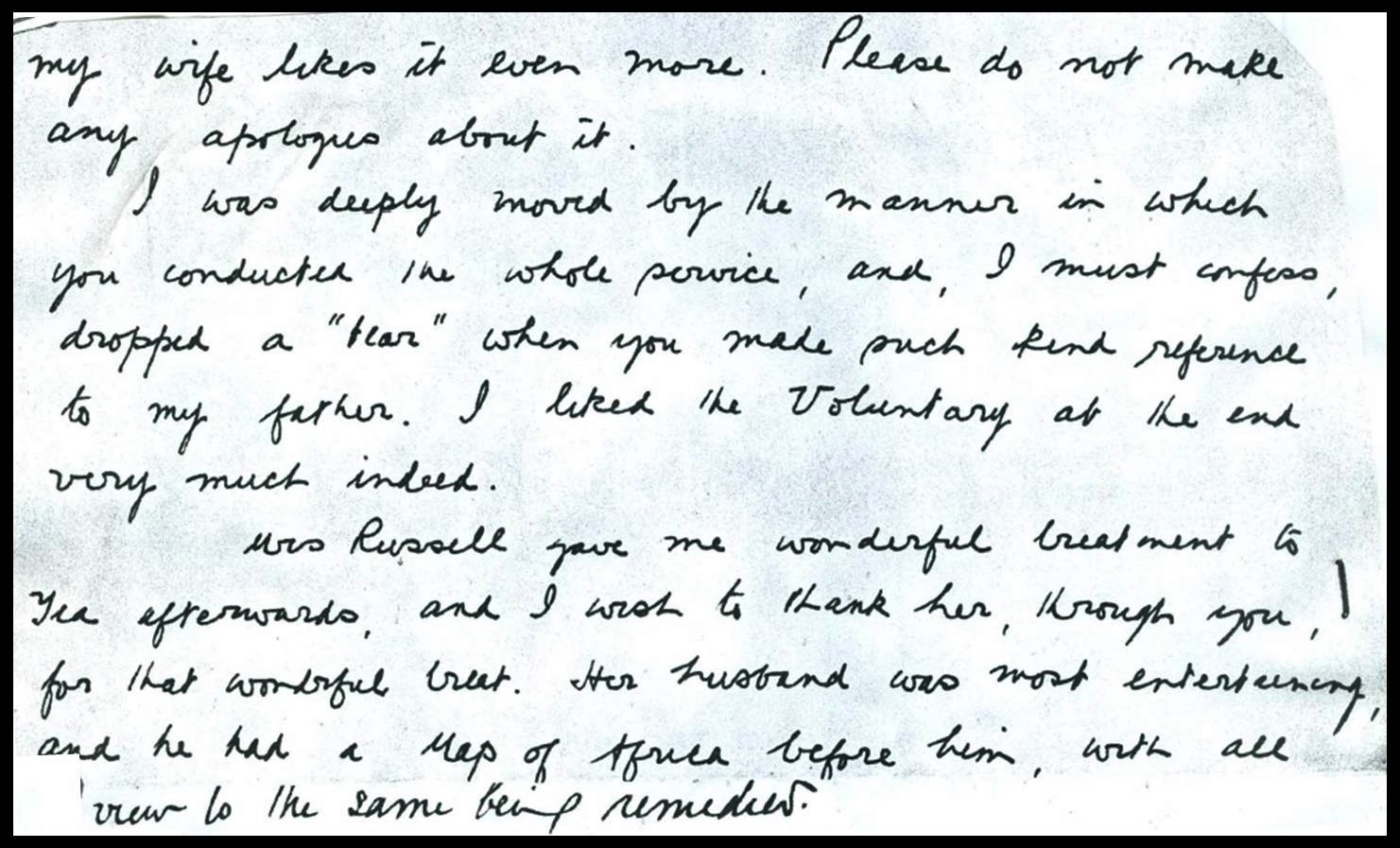 Hand writing of Rev Mooki
